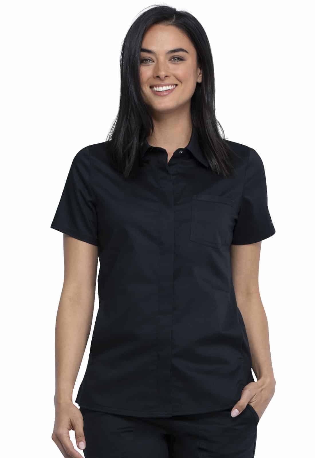 Cherokee Workwear Hidden Snap Front Collar Shirt - Just Cause Apparel