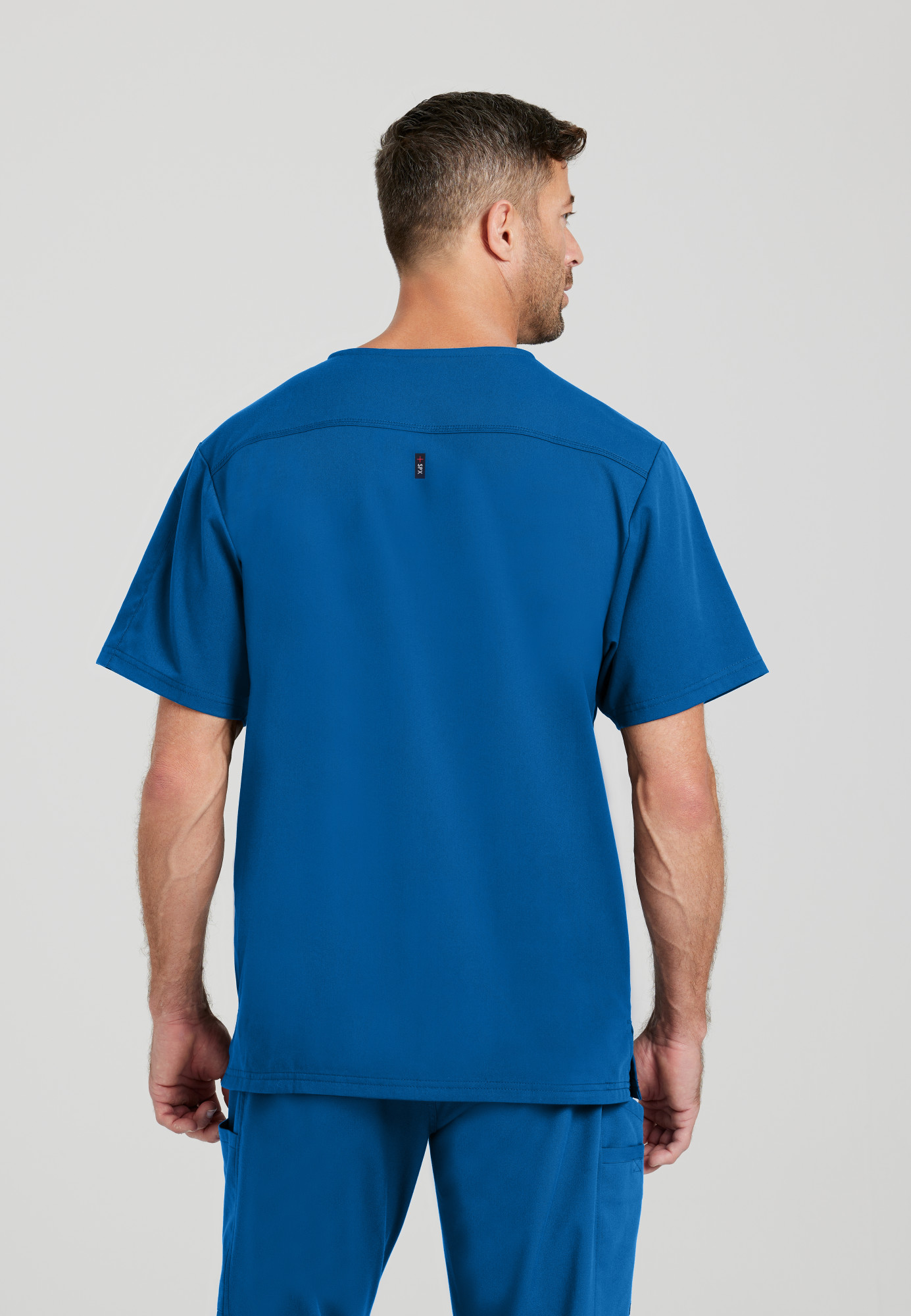 Grey's Anatomy Spandex Stretch - Men's Murphy 2-Pocket V-Neck Scrub Top - Image 3