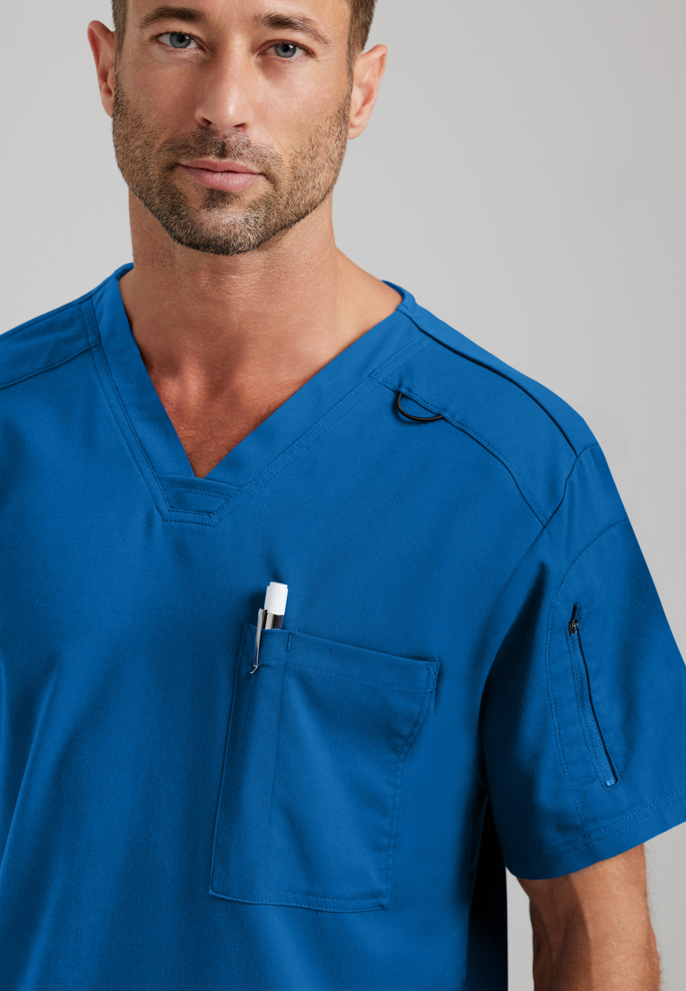 Grey's Anatomy Spandex Stretch - Men's Murphy 2-Pocket V-Neck Scrub Top - Image 4