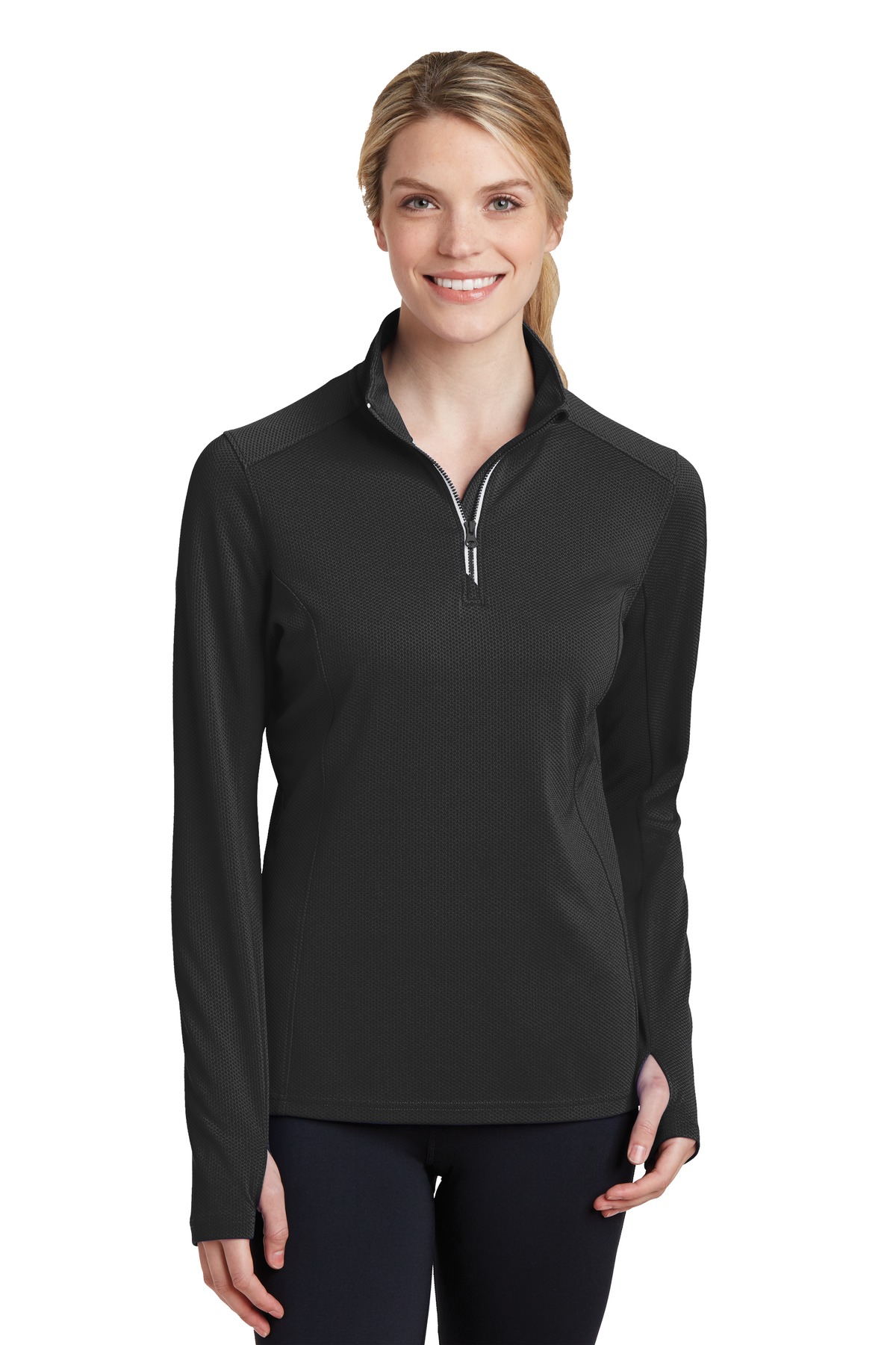 Sport-Tek - Women's Sport-Wick Textured 1/4-Zip Pullover