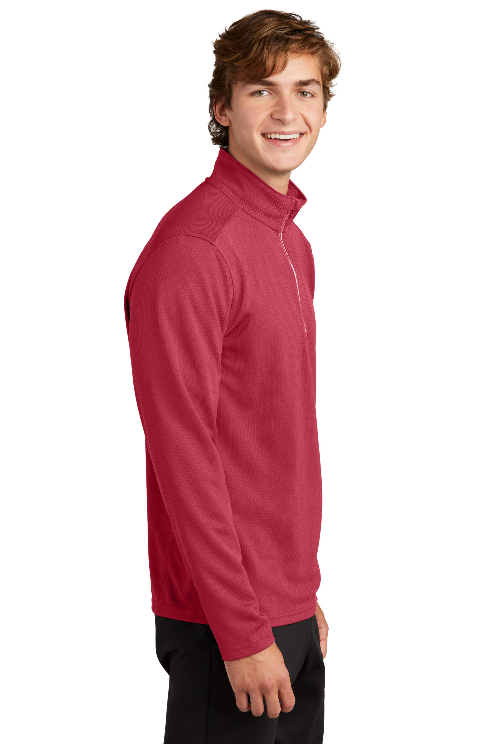 Sport-Tek - Men's Sport-Wick Textured 1/4-Zip Pullover - Image 3