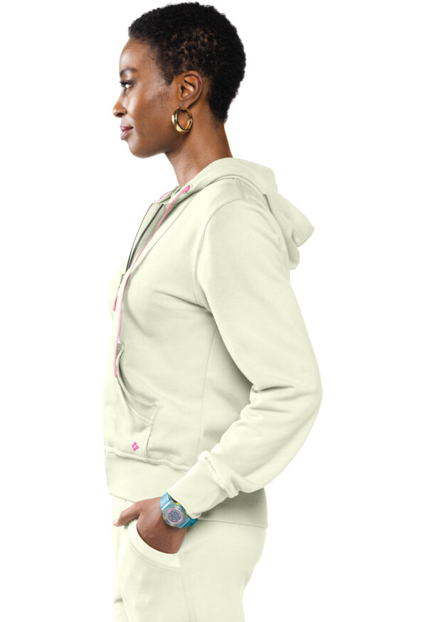 Med Couture Lifestyle - Women's Fleece Zip Front Logo Hoodie - Image 2