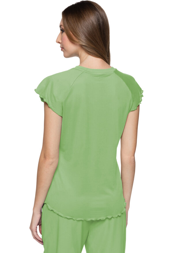 Med Couture Layers - Women's Knit Lettuce-Edged Top - Image 2