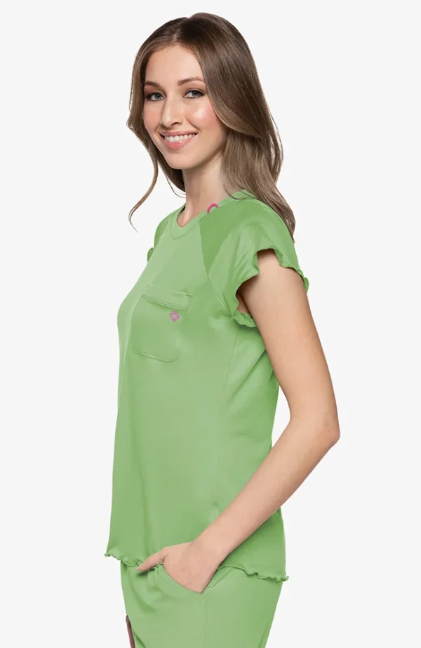 Med Couture Layers - Women's Knit Lettuce-Edged Top - Image 3